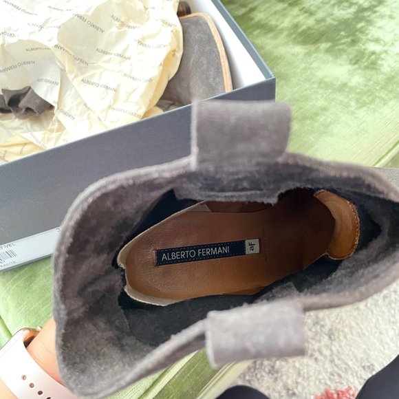 Alberto Fermani Chiara Ankle Boots in Anthracite Size 7.5 Sz 37.5 Stacked Heel - Picture 8 of 11